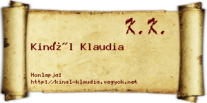 Kinál Klaudia névjegykártya